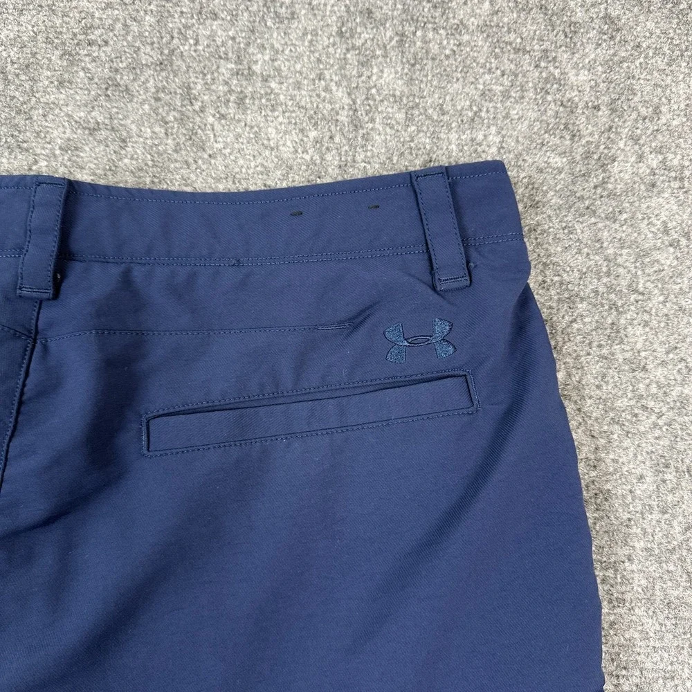 Under Armour HeatGear Golf Shorts Mens 36 Navy Blue Loose Performance Stretch